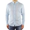 Ciabalù Camicia Uomo Collo Coreana Lino Slim Fit Manica Lunga Estiva Sartoriale Celeste