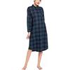 DSKK Camicia da Notte da Donna Cotone Flanella Maniche Lunghe Plaid Scozzese Pigiama Abbottonato Pigiama da Donna