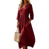 shownicer Vestito Lungo Estivo Donna Vestiti Maniche a Tre Quarti Abito Boho Abiti Estivi Lunghi