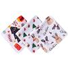 Houlife - Fazzoletto natalizio da donna, in cotone, 100% cotone pettinato 60S, con Babbo Natale e pan di zenzero, confezione regalo per donne e uomini, bambini, 40 x 40 cm