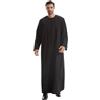 Caxndycing Caftano Abbigliamento da preghiera da uomo Islam Nero Abaya Uomo Manica Lunga Abbigliamento Arabo Thobe con Borse Regali islamici Abbigliamento Islamico Djellaba Jalabiya