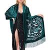 Whltzf Scialle da donna in stile etico con nappe lunghe avvolgere la spalla confortevole sciarpa formale per matrimoni e feste serali sciarpa in morbido velluto