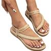 Generisch Scarpe da donna sandali piatti estivi boho strass scarpe da sera comfort open toe elastico cinturino alla caviglia sandali senza spalline sandali romani
