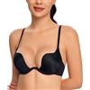 Lemorosy - Reggiseno Donna Imbottito Push up Senza Cuciture con Ferretto a U Profonda Plunge (Nero,2B)