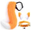 DRESHOW Volpe Coda di Pelliccia Sintetica Orecchie di Gatto Fermaglio per Capelli Costume da Festa di Halloween Girocollo al Collo Set Cosplay