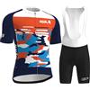 HULG Tuta Ciclismo Uomo,completo Uomo Manica Corta,completi Ciclismo Squadre,Tuta Da Triathlon Imbottita 9D, Traspirante E Ad Asciugatura Rapida, Ideale Per Allenamenti Di Ciclismo