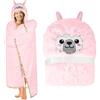 Gugxiom Coperta Morbida con Cappuccio Indossabile, Coperta in Alpaca Morbida e Calda con Maniche, Coperta per l'Inverno per Mamma, Fidanzata, Natale, San Valentino, Regali per la Festa della Mamma per