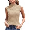 Aottori Canotta Donna Colletto Rialzato Elegante Invernale | Canottiera, Maglione Senza Maniche, Basic Top, Lupetto a Maglia, Elasticizzato, Dolcevita Sottile, Comoda Autunno