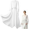 PH PandaHall 130cm Scialle in Chiffon Trasparente Bianco Capeletto/Poncho Coprispalla per Donna per Abito da Sera Matrimonio Cerimonie e Feste Formali