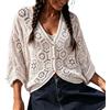 Generisch Cardigan da donna autunnale in cashmere, soffice cardigan di lana con bottoni, felpato sul davanti, lavorato a maglia, tinta unita, morbido, corto, per primavera e autunno