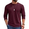COOFANDY Maglietta Uomo Manica Lunga 100% Cotone Girocollo T-Shirt Basic Tinta Unita