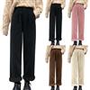 Generic Pantaloni in velluto a coste da donna, casual, a vita alta, gamba dritta, pantaloni a palazzo, autunno inverno, alla moda, pantaloni in corda, taglie forti, elasticizzati, da ufficio, con tasche