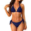 Aqua Eve Bikini a triangolo con allacciatura al collo, costume da bagno a due pezzi a vita bassa