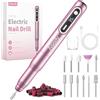 AISEELY Fresa per Unghie Professionale 35000 giri, Fresa Unghie Elettrica | Velocità Regolabile in Continuo, 11 in 1 Frese per Unghie, Portatile Senza Fili Trapano per Unghie con Schermo LED (Rosa)