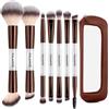 MAANGE Set di 7 pennelli per fondotinta con borsa, pennelli da trucco, pennello per ombretto, correttore, pennello a doppia punta, per fondotinta, contouring, cipria, fard, set professionale di