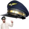 Cehuaudf Cappello Pilota Costume Classico da Capitano per Cosplay Aereo e Role Play