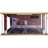 Amagogo Diorama Parcheggio in Legno 1:18 con Mini Auto Garage, Muro di Mattoni Rossi