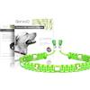 Ganzoo collare gioiello per cani in paracord 550 con tubi in ceramica EM e perle decorative, colore verde mela zampa, taglia S 33-42 cm, regolabile con fermaglio a cordino
