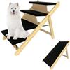 Froadp 100 x 46 x 63 cm scale pieghevoli per cani in legno di pino pieghevole con 4 gradini e tappetino in feltro antiscivolo, reversibile, per rampe e balconi, divano