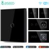 BSEED Interruttori luce Wifi BSEED interruttore a parete intelligente interruttore sensore tattile 1/2/3Gang 1/2/3/4Way con supporto presa normale Tuya Smart Life