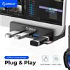 ORICO Hub per trasmissione dati da 5 GBPS HUB con clip USB 3.0 a 4 porte in alluminio con alimentatore ad alta velocità per PC OS MAC