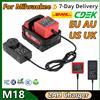 Turpow Per Milwaukee 18v Caricabatteria per M18M18B5 xc Batteria al litio lON 6.0Ah 48-11-1815 48-11-1850 2604-22 2604- 202708 -22 2607-22