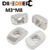 DIVEDEER T-nuts50 pz M3 M4 M5 M6 M8 Slot T-dado Scorrevole T Dado Martello Drop In Dado Fissare Il Connettore 2020 3030 4040 Serie Estrusione di Alluminio