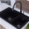 DQOK Rubinetti da cucina Acciaio inossidabile 304 Estraibile Lavello da cucina Rubinetto per acqua Miscelatore da piano Miscelatore Spruzzatore a flusso Testa Rubinetti caldi e freddi