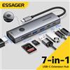 Essager USB C HUB 4K 7-in-1 Tipo C a HDMI PD 100W SD e TF Adattatore multiporta USB 3.0 5Gbps per MacBook Laptop iPad Phone Splitter