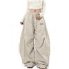 SUYISODA Pantaloni sportivi casual chic retrò abbinati pantaloni larghi da donna oversize a vita bassa con coulisse pantaloni cargo da donna Y2K Hip Hop Streetwear