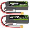 OVONIC Batteria Lipo OVONIC 3S 25C 2200mAh 11,1V con spina XT60 per aereo RC, elicottero, quadricottero, camion RC (confezione da 2)