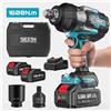 Seesii Avvitatore a impulsi a batteria SeeSii WH1600P 1600N.m ad alta coppia, kit pistola a impulsi elettrica brushless con 2 batterie da 5.0Ah e luce LED per camion e impieghi gravosi