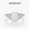 MODIAN Solido Argento Sterling 925 Elegante Ovale Dolce Opale Anelli di Barretta Classico Anello Vintage Per Le Donne Incontri Gioielleria Raffinata