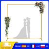 Arco Nuziale Quadrato Dorato 2x2M - Struttura Metallica Smontabile per Palloncini/Fiori, Decorazione per Feste al Chiuso/all'Aperto