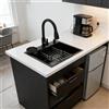 Bymaocar Lavello da Cucina Bymaocar 50x45cm con Rubinetto Estraibile, Dispenser di Sapone, Risciacqua Bicchieri e Cestello di Scarico per Uso Commerciale in Ristoranti