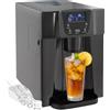 HOMCOM Macchina per cubetti di ghiaccio HOMCOM con distributore d'acqua, 12 kg in 24 ore, 9 cubetti di ghiaccio in 6-10 minuti, macchina per ghiaccio portatile, dimensione dei cubetti regolabile, timer,
