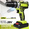 DWiusty Trapano Elettrico Brushless, Set Trapano Avvitatore a Batteria con Luce, Trapano a Percussione Portatile per Uso Domestico, Utensile Elettrico Compatibile con Makita