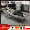 Vacclo Lettino da Campeggio Pieghevole con Cuscino e Tasca Laterale, Telaio in Acciaio Resistente Fino a 200KG, Letto Portatile per Riposo in Ufficio