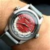 MERKUR 2026 NUOVO Orologio Merkur Dual Crown World Time, Orologi Meccanici Manuali Retrò da Uomo, Orologio Vintage 38mm Reloj Hombre Rosso