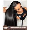 UVEOUS Parrucca di capelli umani lisci Bone Straight 13x6 HD Lace, senza colla, con frontale in pizzo, pre-strappata, per donna