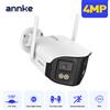ANNKE Telecamera di sicurezza ANNKE 4MP a doppio obiettivo WiFi 6, ultra grandangolare 170° ° Telecamera di Sorveglianza Esterna IP66 con Visione Notturna a Colori e Audio Bidirezionale