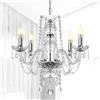 NONE Lampadario a 4 bracci in cristallo, moderno e lussuoso, lampada da soffitto a sospensione trasparente/cognac per soggiorno, camera da letto, decorazioni per la casa