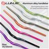 LUNJE Manubrio per Mountain Bike 780mm, Finitura Lucida in Alluminio, Manubrio MTB 31.8mm, Altezza 35/55mm, Logo Luminoso al Buio