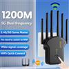 NONE Ripetitore WiFi Router Wireless 1200Mbps con 6 Antenne, Amplificatore di Segnale, Estensore di Copertura e Potenziatore di Segnale WiFi