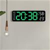 NieNie Orologio da Parete Digitale Grande 9 Pollici, Alimentato USB, con Temperatura, Umidità, Settimana, Dimmer Automatico, DST, Orologio da Tavolo 12/24H, Sveglia Elettronica LED