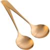 ABOOFAN Cucchiai di rame puro Set di 2 cucchiai per porridge e zuppa utensili da cucina per servire il riso, lavabili in lavastoviglie, 16,40 cm