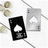 Qijundian Apribottiglie con incisione, asso di picche, apribottiglie personalizzato, regalo di nozze, apribottiglie con carta di credito, regali per proposte di sposo (60 pezzi)