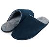 riemot Pantofole Uomo Inverno Calde Morbide con Pelliccia Interna, Calzatura per Casa e Interni, Ciabatte Uomo in Memory Foam Antiscivolo Pelose Suola Scarpe, Blu Scuro, 45/46 EU