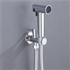 FQYEP Idroscopino Portatile WC A Parete Doccetta per Bidet A Doppia Uscita In Ottone Adatta per La Pulizia Di WC,Pavimenti E Vasche,Cromato
