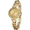 TIME100 Orologio da donna con cinturino mini, al quarzo, con lunetta in cristallo, colore: oro
